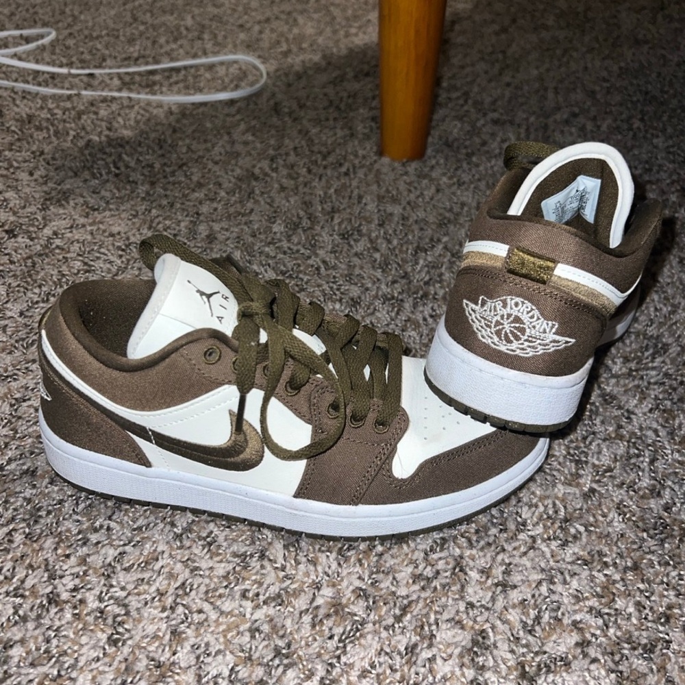 Nike Air Jordan Olive and White Sneakers